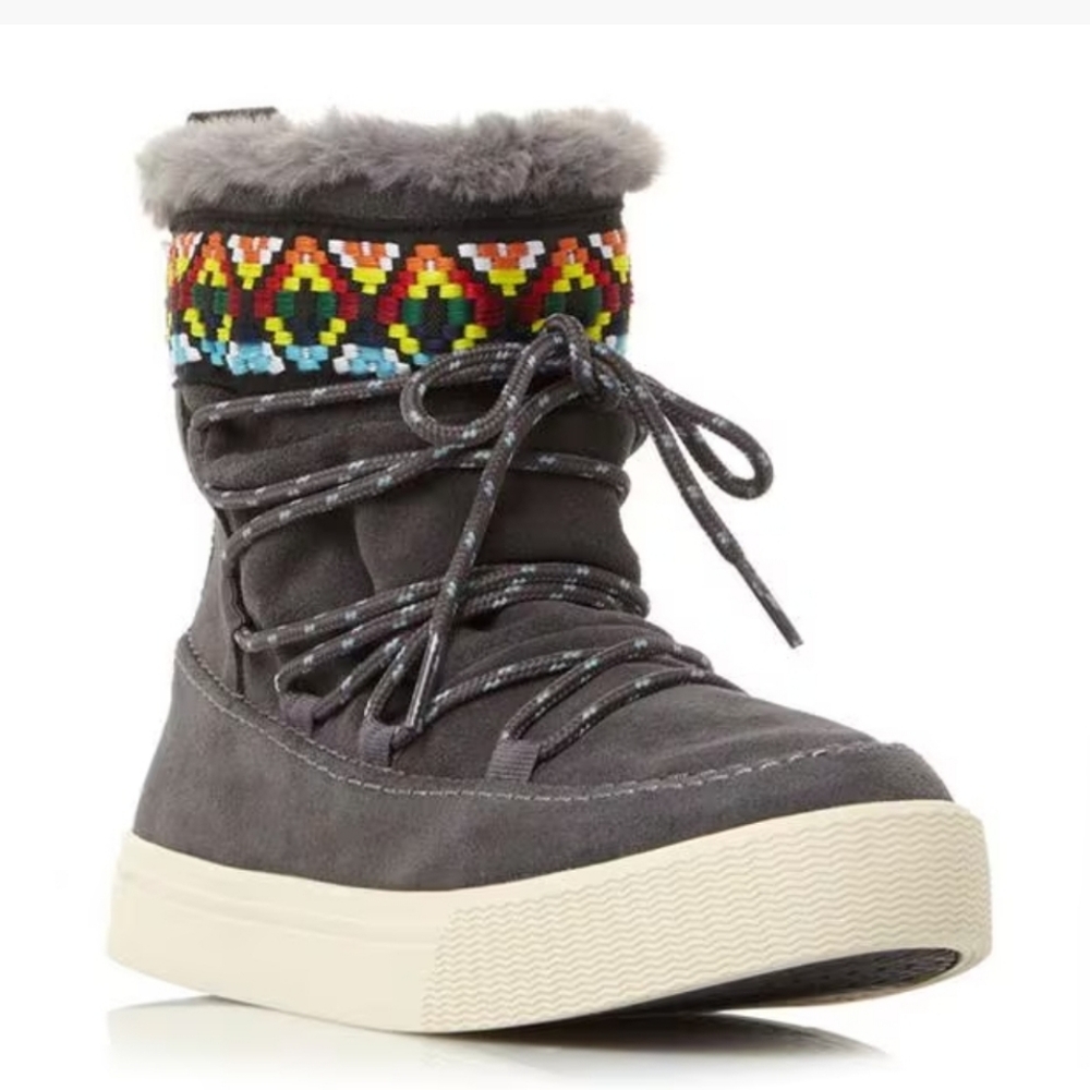 Toms Gray Suede Alpine Ankle Boots